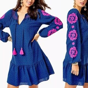 Lilly Pulitzer Lucee dress L in Oyster Bay Navy
